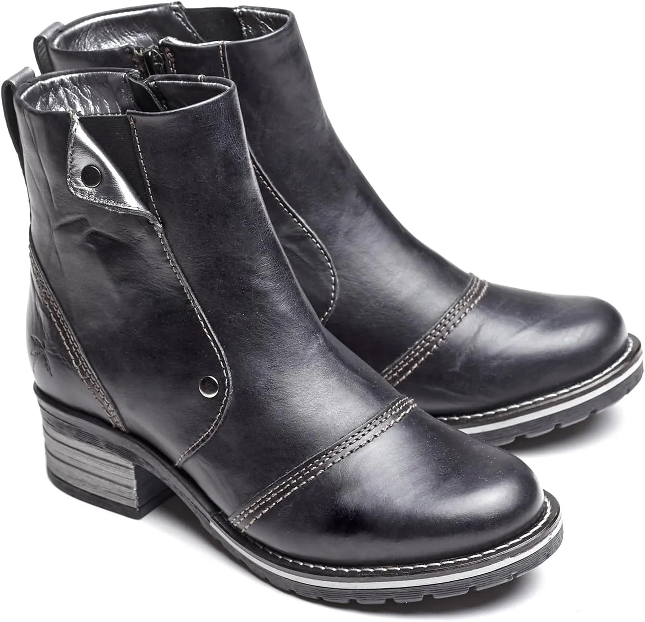 Dromedaris Kassia leather ankle boot - inside zip