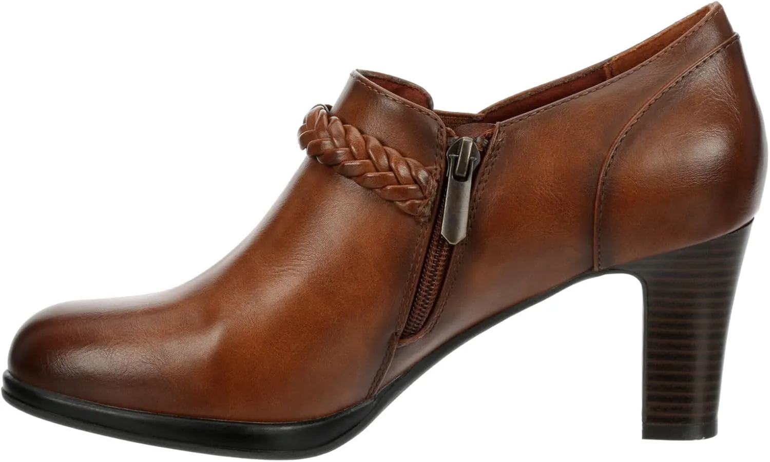 Elyssa - Women's Low Cut Chunky Heeled Ankle Bootie
