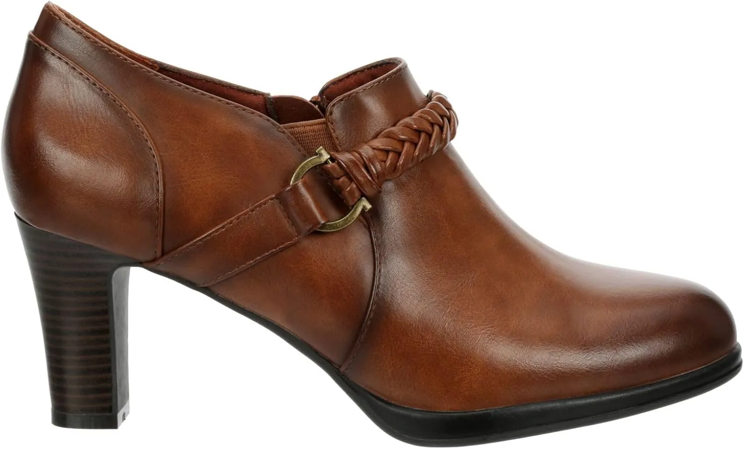 Elyssa - Women's Low Cut Chunky Heeled Ankle Bootie