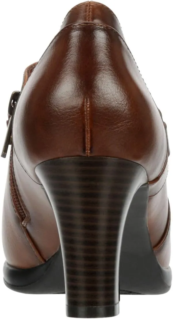 Elyssa - Women's Low Cut Chunky Heeled Ankle Bootie