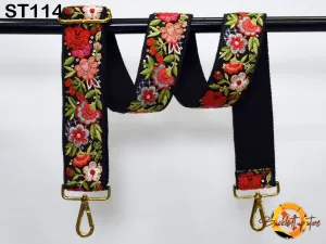 Embroidered Canvas Bag Strap Purse Strap Messenger Crossbody Strap for Purses Handbag Embroidery Replacement Strap Boho Guitar Strap Gift