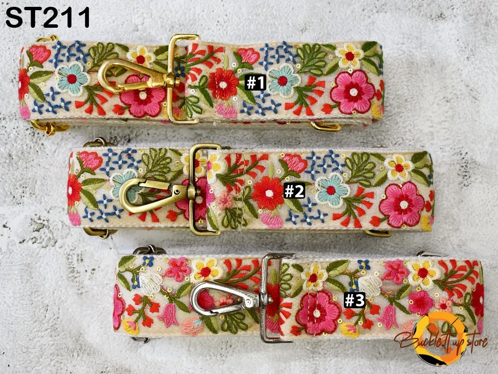 Embroidered Canvas Sling Bag Strap Messenger Crossbody Strap for Purses Handbag Embroidery Replacement Strap Boho Guitar Strap Gift Mother