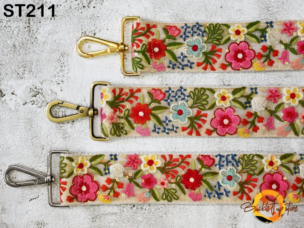 Embroidered Canvas Sling Bag Strap Messenger Crossbody Strap for Purses Handbag Embroidery Replacement Strap Boho Guitar Strap Gift Mother
