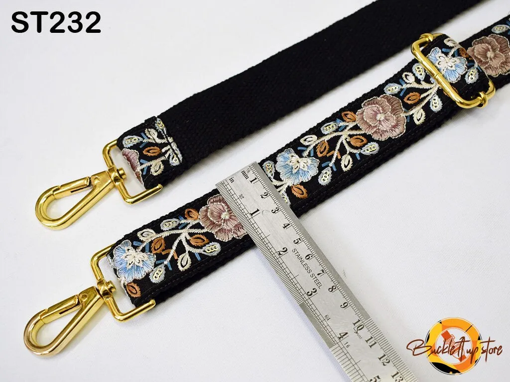 Embroidered Purse Strap Crossbody Sling Bag Strap Gift for Daughter Handbag Bag Strap Floral Embroidery Replacement Boho Guitar Camera Strap