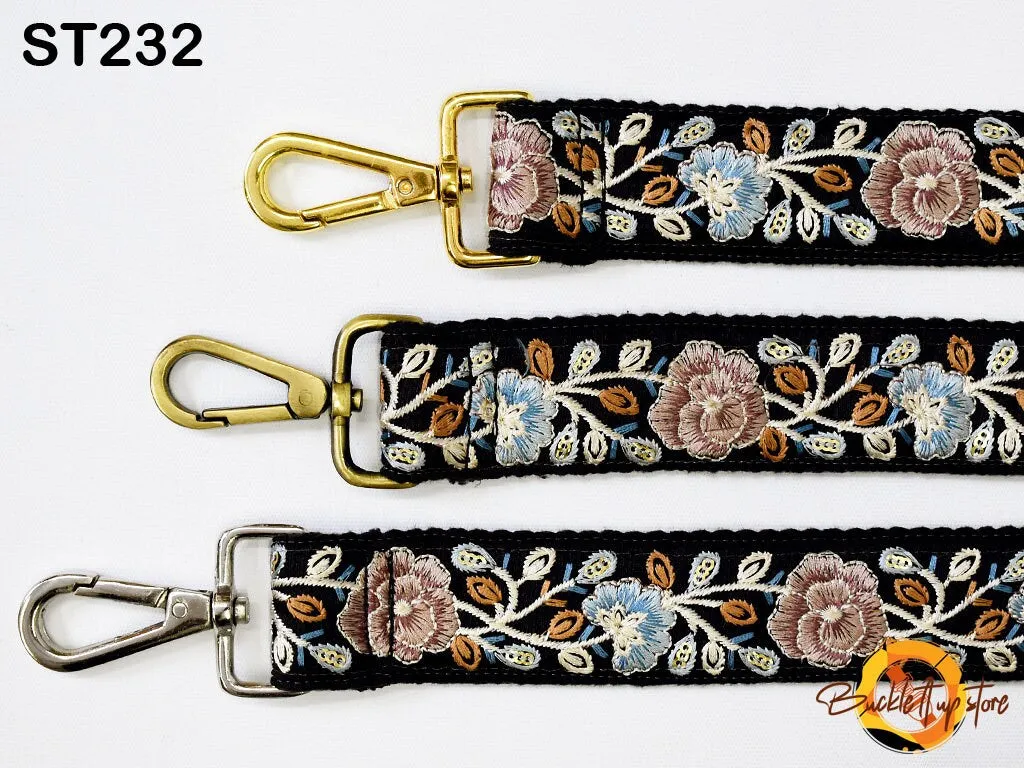 Embroidered Purse Strap Crossbody Sling Bag Strap Gift for Daughter Handbag Bag Strap Floral Embroidery Replacement Boho Guitar Camera Strap