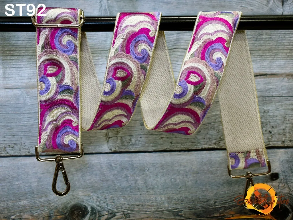 Embroidered Purse Strap Crossbody Strap for Purses Boho Bags Strap Embroidery Replacement Strap Boho Guitar Strap Handbag Strap gift for her