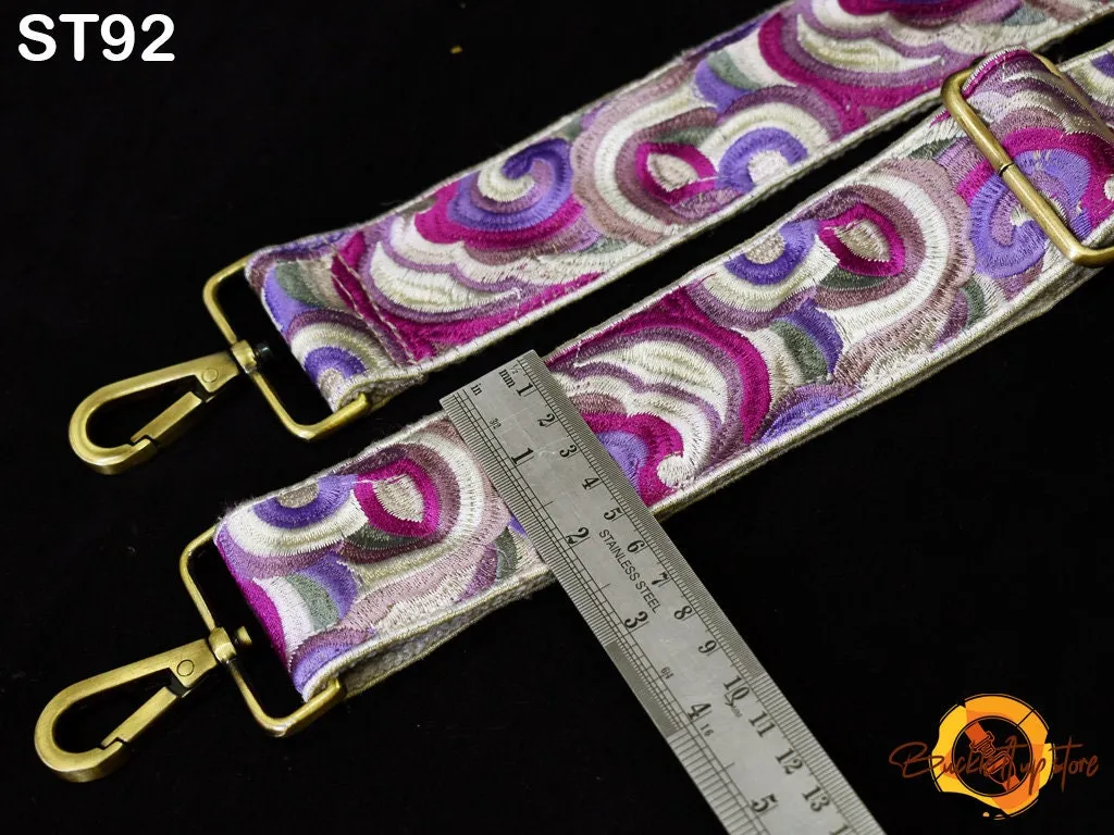 Embroidered Purse Strap Crossbody Strap for Purses Boho Bags Strap Embroidery Replacement Strap Boho Guitar Strap Handbag Strap gift for her