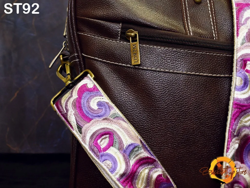 Embroidered Purse Strap Crossbody Strap for Purses Boho Bags Strap Embroidery Replacement Strap Boho Guitar Strap Handbag Strap gift for her