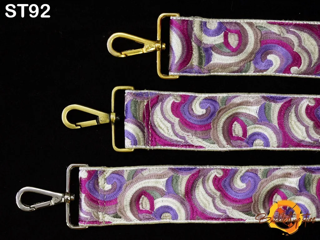 Embroidered Purse Strap Crossbody Strap for Purses Boho Bags Strap Embroidery Replacement Strap Boho Guitar Strap Handbag Strap gift for her