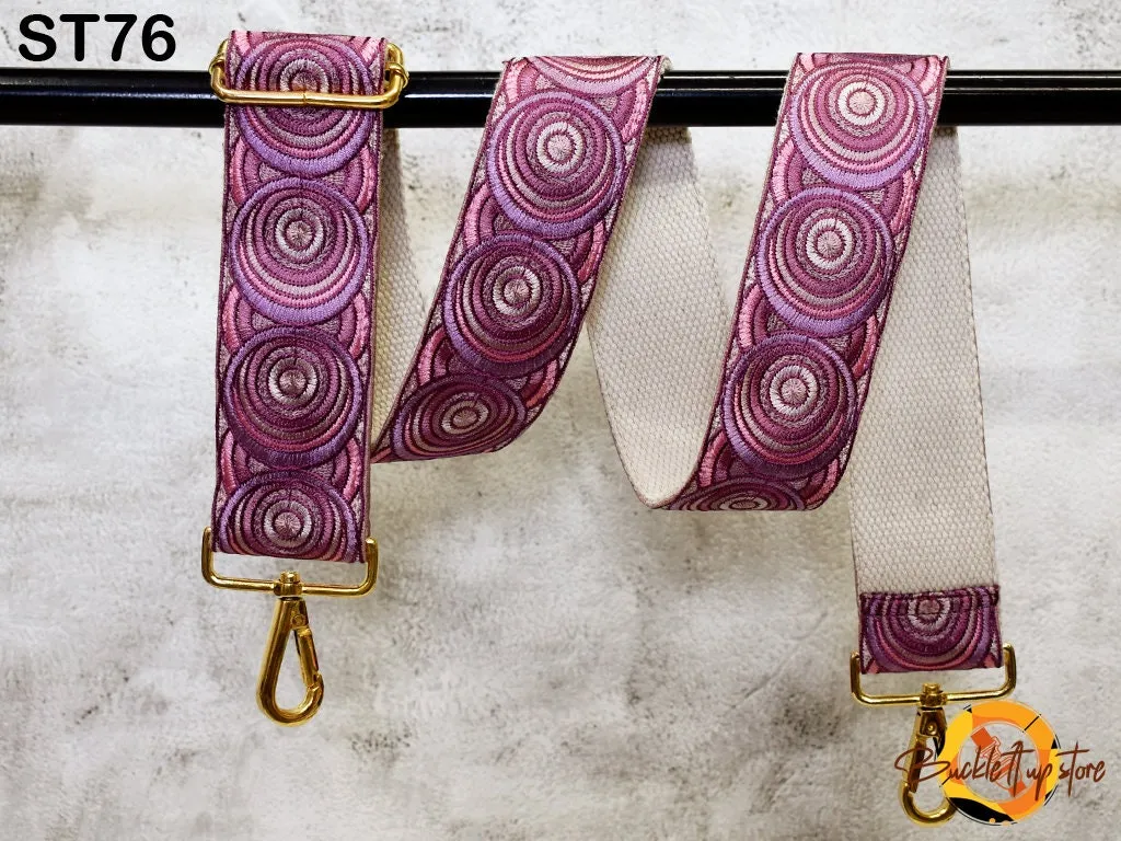 Embroidered Purse Strap Crossbody Strap for Purses Boho Messenger Bags Strap Embroidery Replacement Strap Boho Guitar Strap Handbag Strap