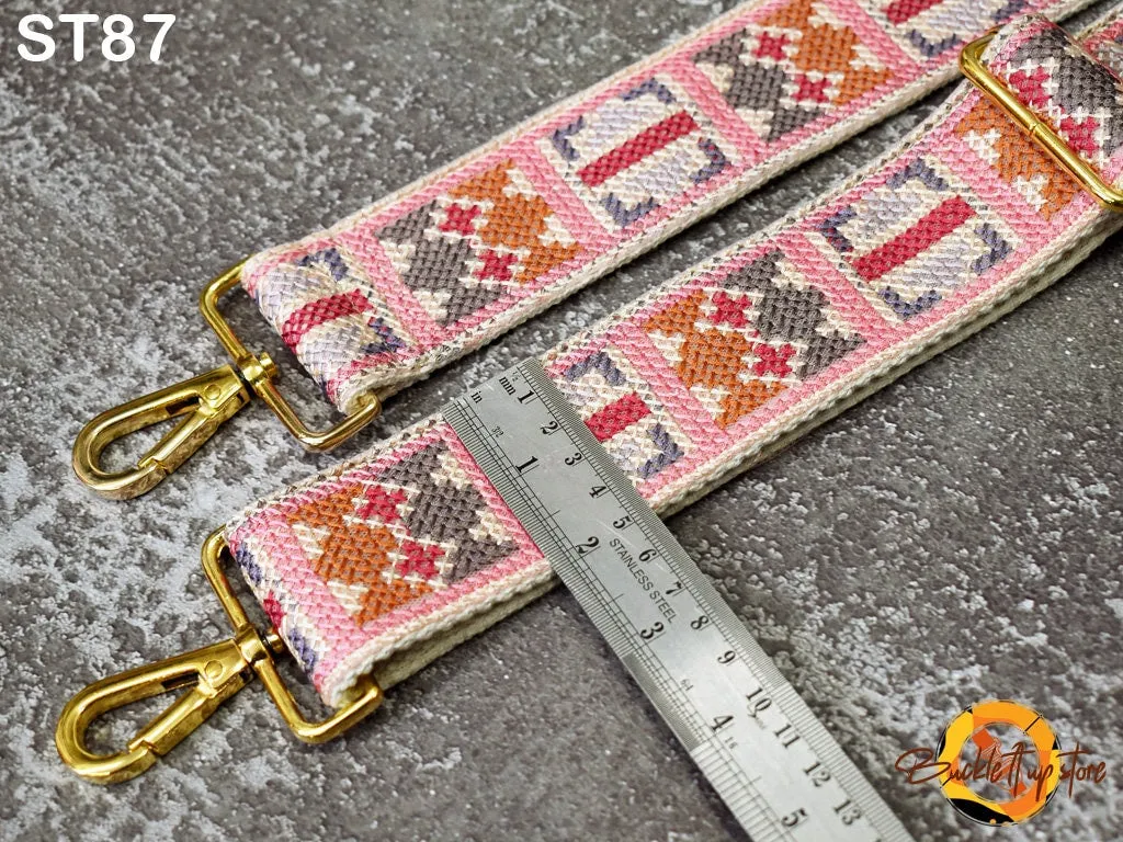 Embroidered Purse Strap Crossbody Strap for Purses Boho Messenger Bags Strap Replacement Strap Boho Guitar Strap Handbag Strap gift for her