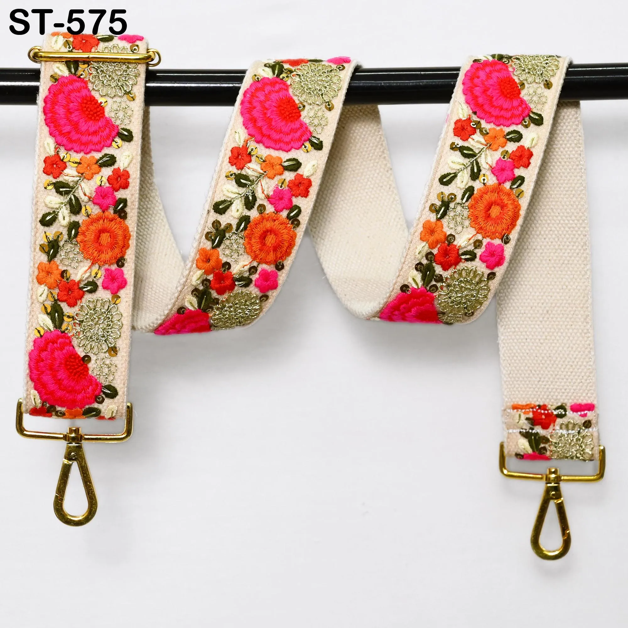 Embroidered Purse Strap Crossbody Strap for Purses Handbag Boho Bag Strap Floral Embroidery Replacement Strap Boho Guitar Strap Gift for her
