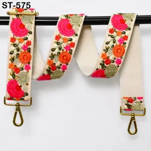 Embroidered Purse Strap Crossbody Strap for Purses Handbag Boho Bag Strap Floral Embroidery Replacement Strap Boho Guitar Strap Gift for her