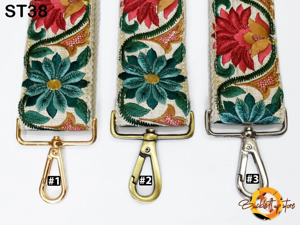 Embroidered Purse Strap Crossbody Strap for Purses Handbag Boho Bag Strap Floral Embroidery Replacement Strap Boho Guitar Strap Gift for her