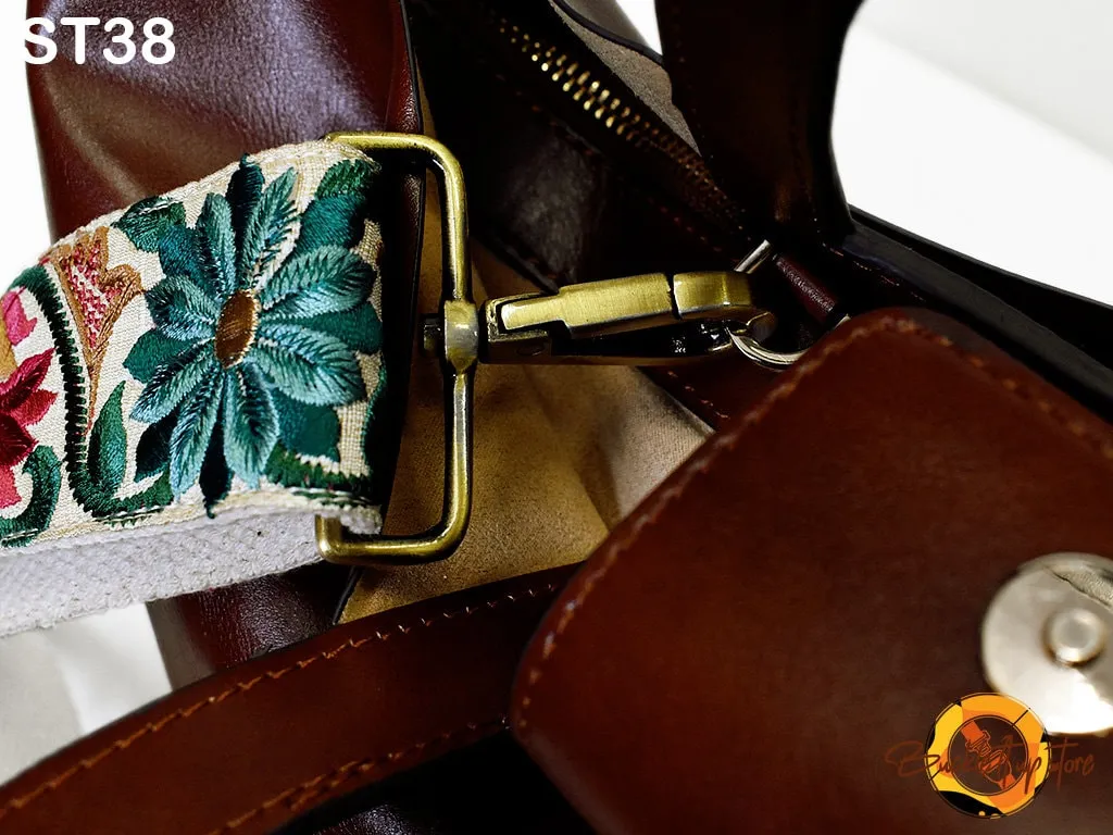 Embroidered Purse Strap Crossbody Strap for Purses Handbag Boho Bag Strap Floral Embroidery Replacement Strap Boho Guitar Strap Gift for her