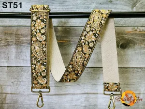 Embroidered Purse Strap Crossbody Strap for Purses Handbag Boho Bag Strap Floral Embroidery Replacement Strap Boho Guitar Strap Gift for her