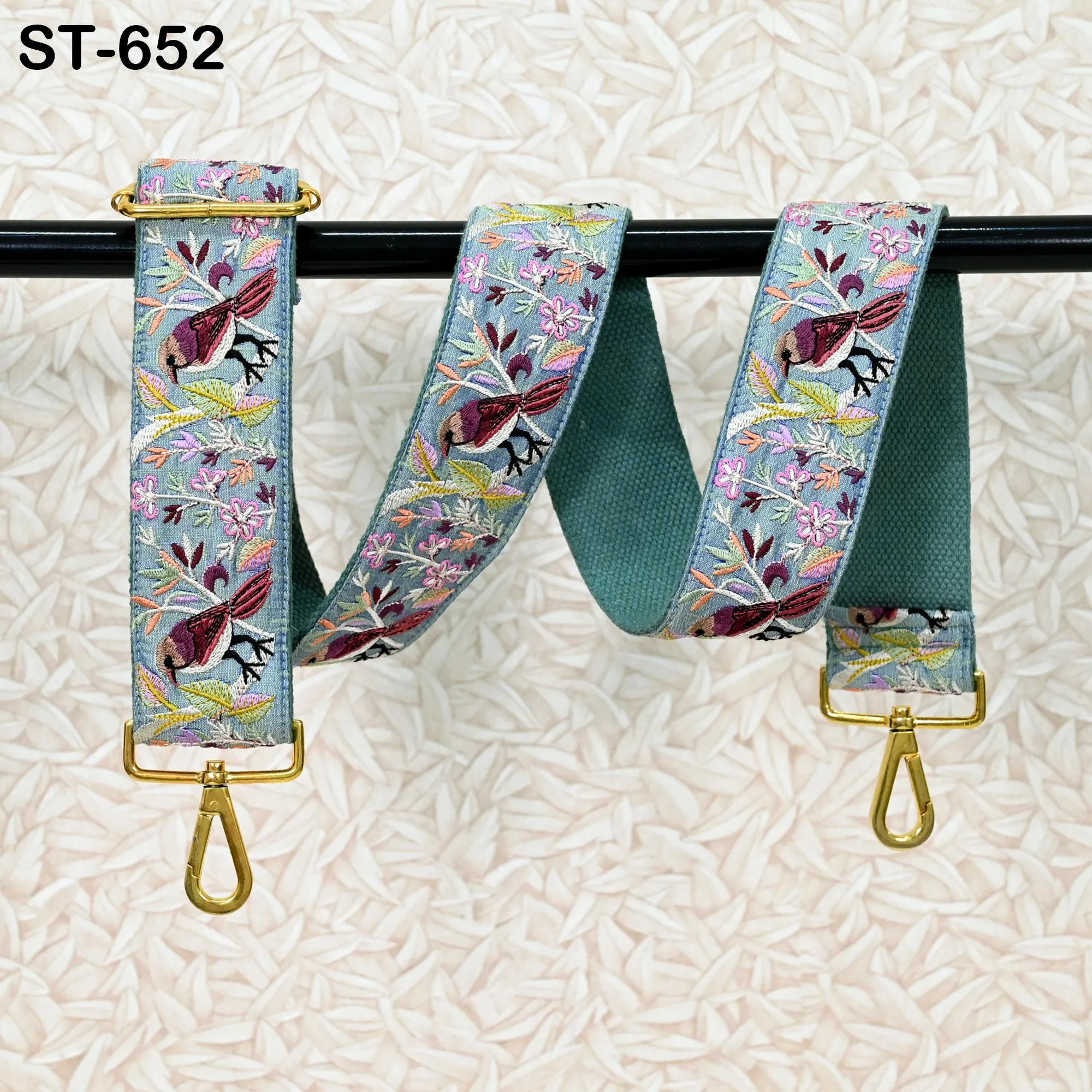 Embroidered Purse Strap Crossbody Strap for Purses Handbag Boho Bag Strap Floral Embroidery Replacement Strap Boho Guitar Strap Gift Friend