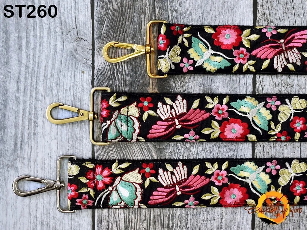 Embroidery Adjustable Camera Strap Crossbody Strap for Purses Embroidered Handbag Boho Bag Strap Replacement Strap Guitar Strap Gift for her