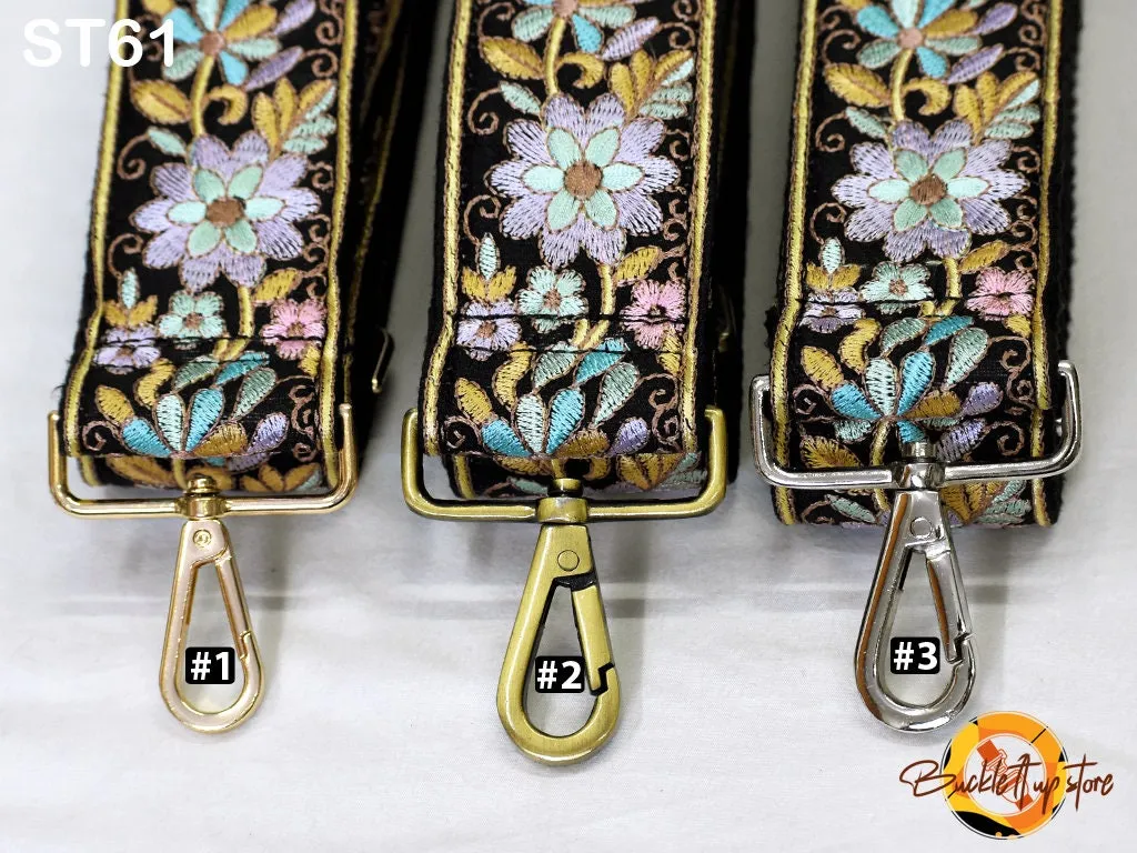 Embroidery Replacement Strap Purse Strap Crossbody Strap for Purses Embroidered Boho Bags Strap Boho Guitar Strap Handbag Strap gift for her