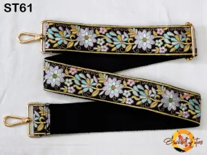 Embroidery Replacement Strap Purse Strap Crossbody Strap for Purses Embroidered Boho Bags Strap Boho Guitar Strap Handbag Strap gift for her