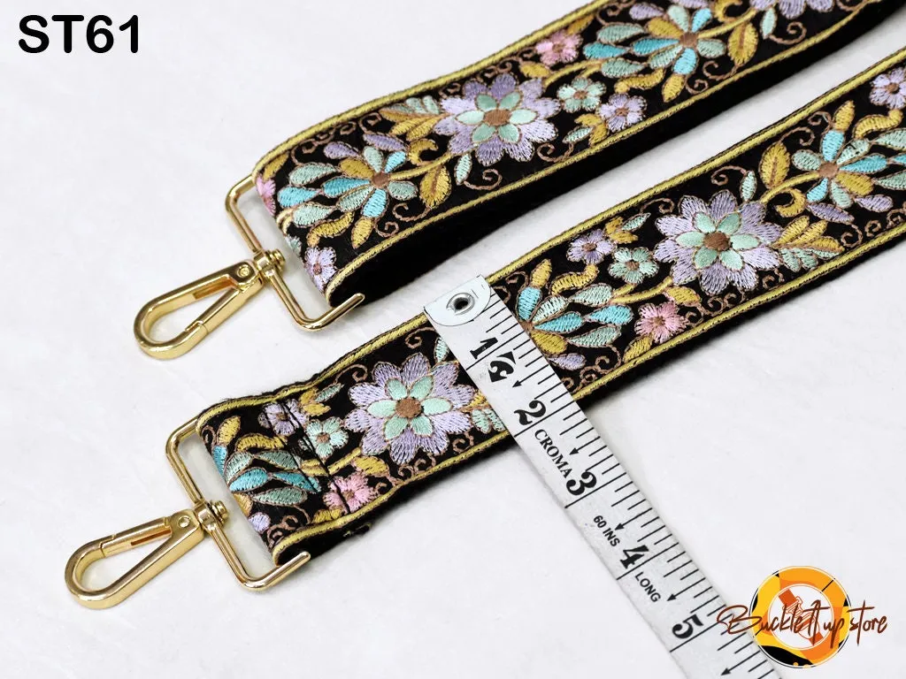 Embroidery Replacement Strap Purse Strap Crossbody Strap for Purses Embroidered Boho Bags Strap Boho Guitar Strap Handbag Strap gift for her