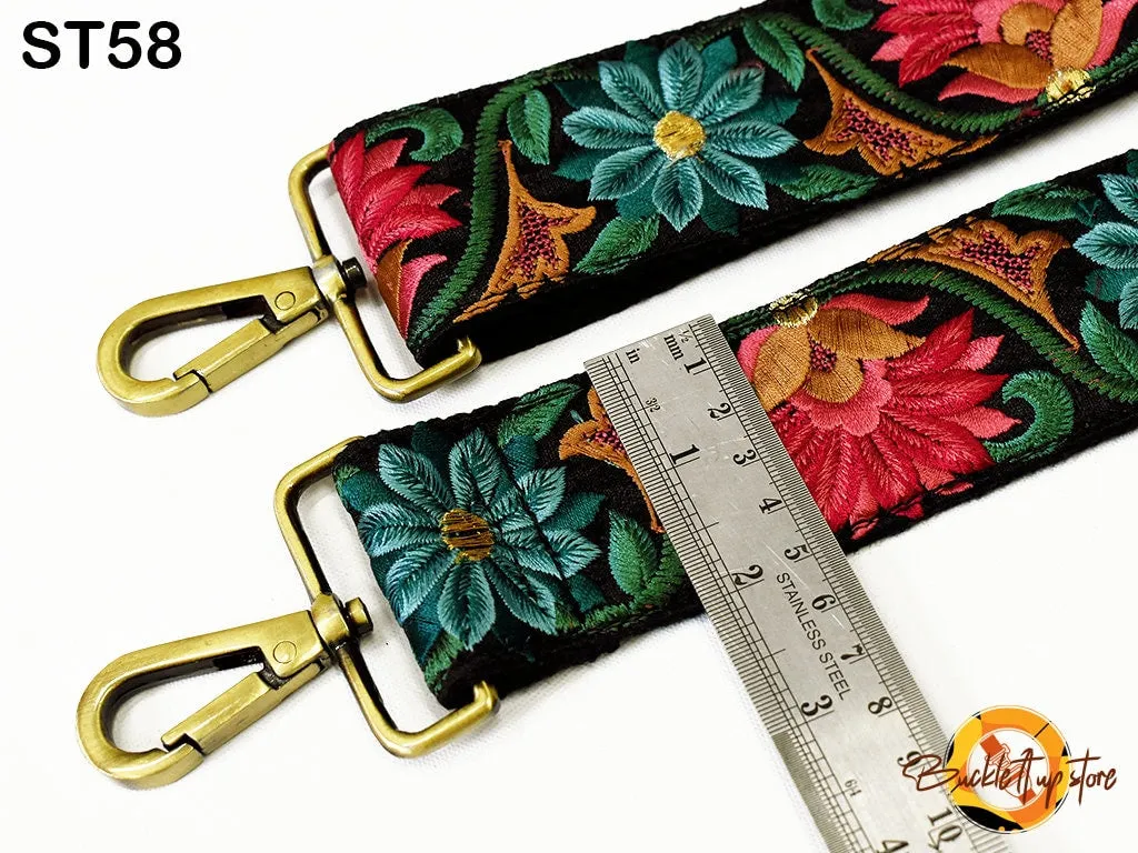 Embroidery Replacement Strap Purse Strap Crossbody Strap for Purses Embroidered Boho Bags Strap Boho Guitar Strap Handbag Strap gift for her