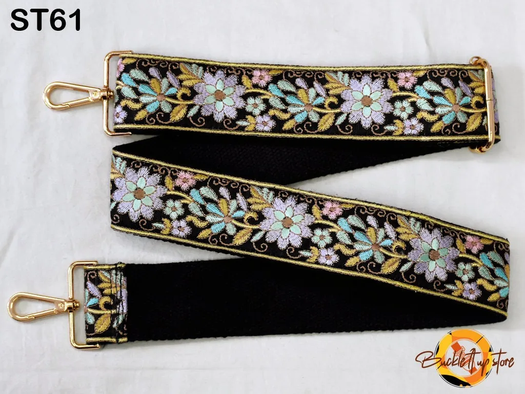 Embroidery Replacement Strap Purse Strap Crossbody Strap for Purses Embroidered Boho Bags Strap Boho Guitar Strap Handbag Strap gift for her