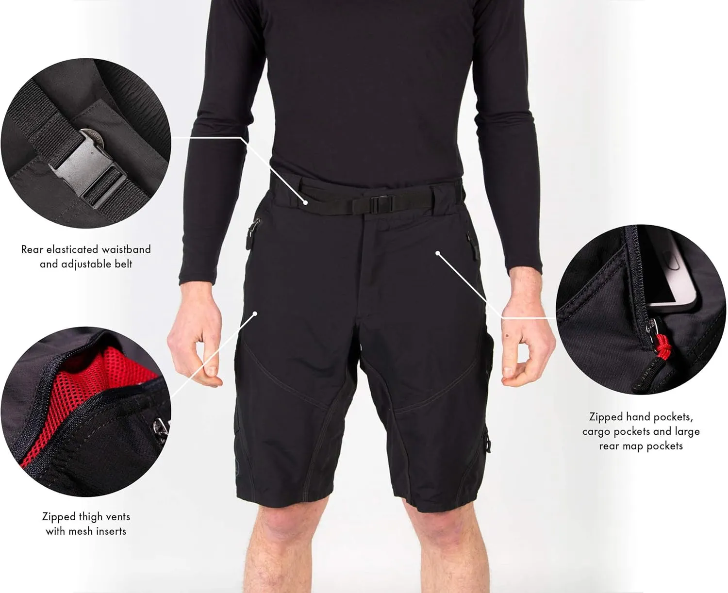 Endura Mens Hummvee Mountain Bike Baggy Cycling Short with Liner Black Camo 2022, Small