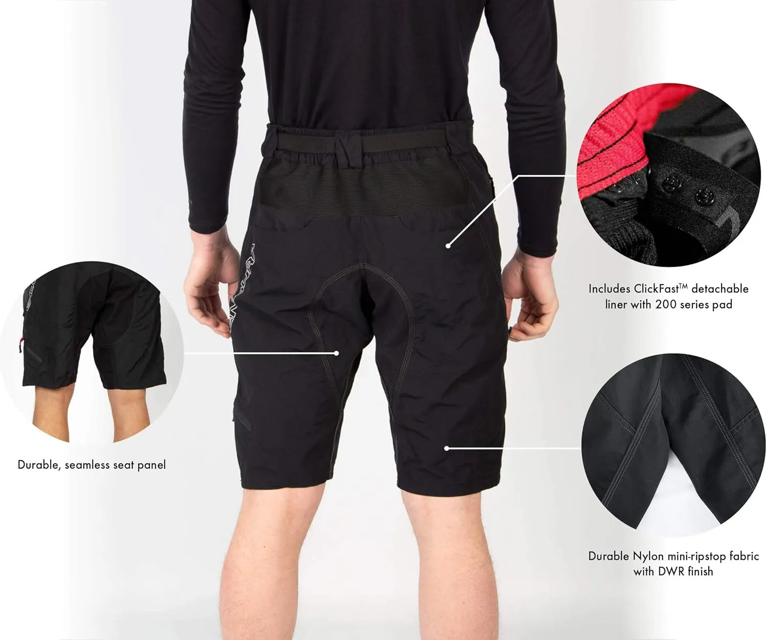 Endura Mens Hummvee Mountain Bike Baggy Cycling Short with Liner Black Camo 2022, Small