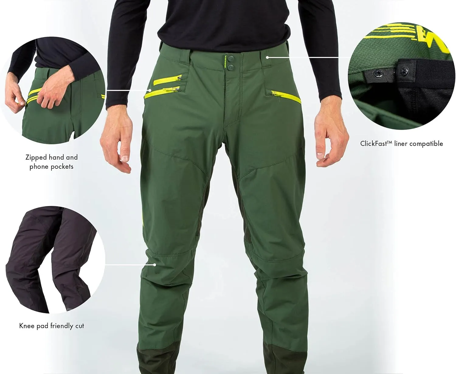 Endura Mens SingleTrack Mountain Cycling Pants ClickFast Liner Compatible
