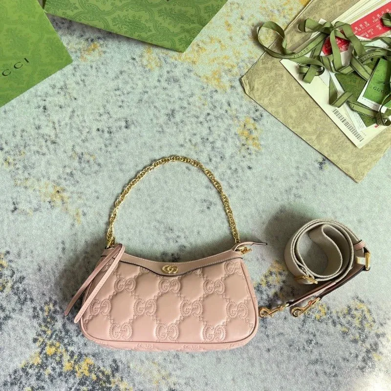 ESMEE - GG Matelassé Shoulder Bag Pink