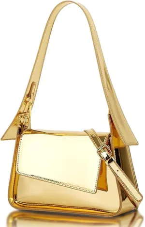 Evening Bag for Women, Hobo Bag Clutch Y2K Shinny Purse Tote Handbag Shoulder Metallic Purse Crossbody