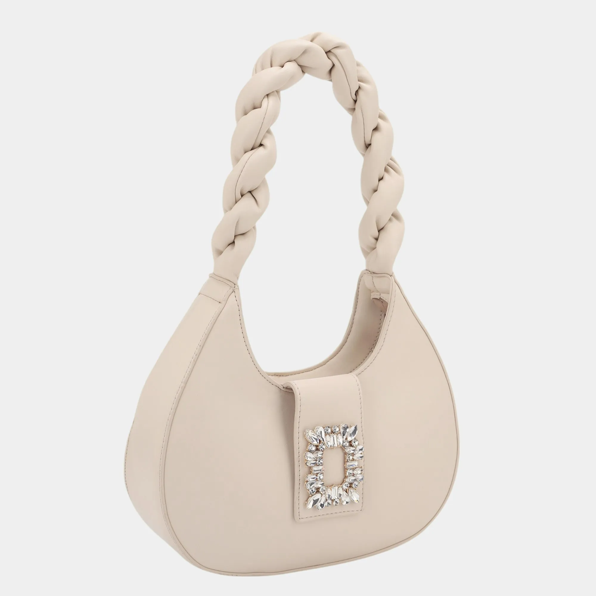Exclusive Braided Crystal Embellished Hobo Bag