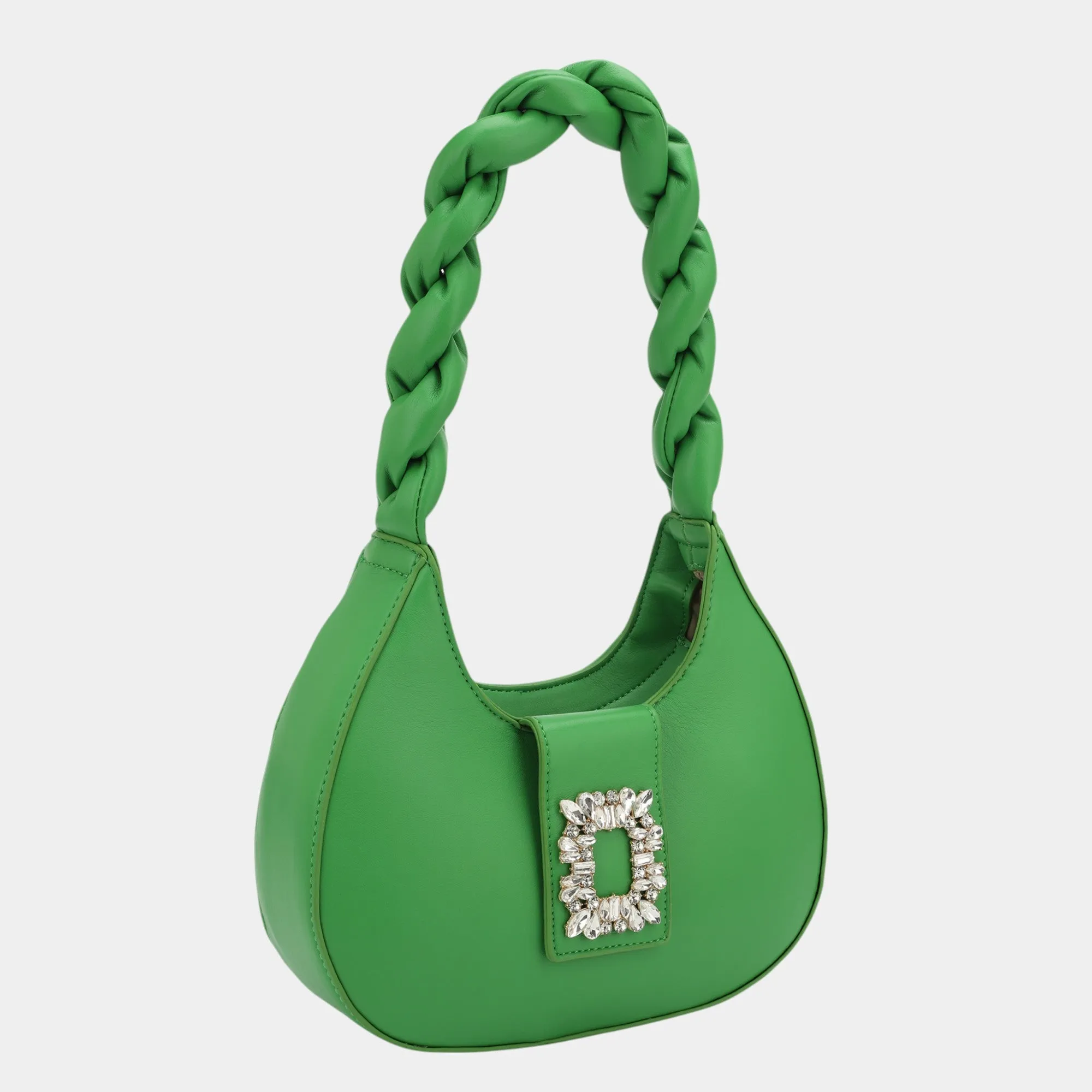 Exclusive Braided Crystal Embellished Hobo Bag