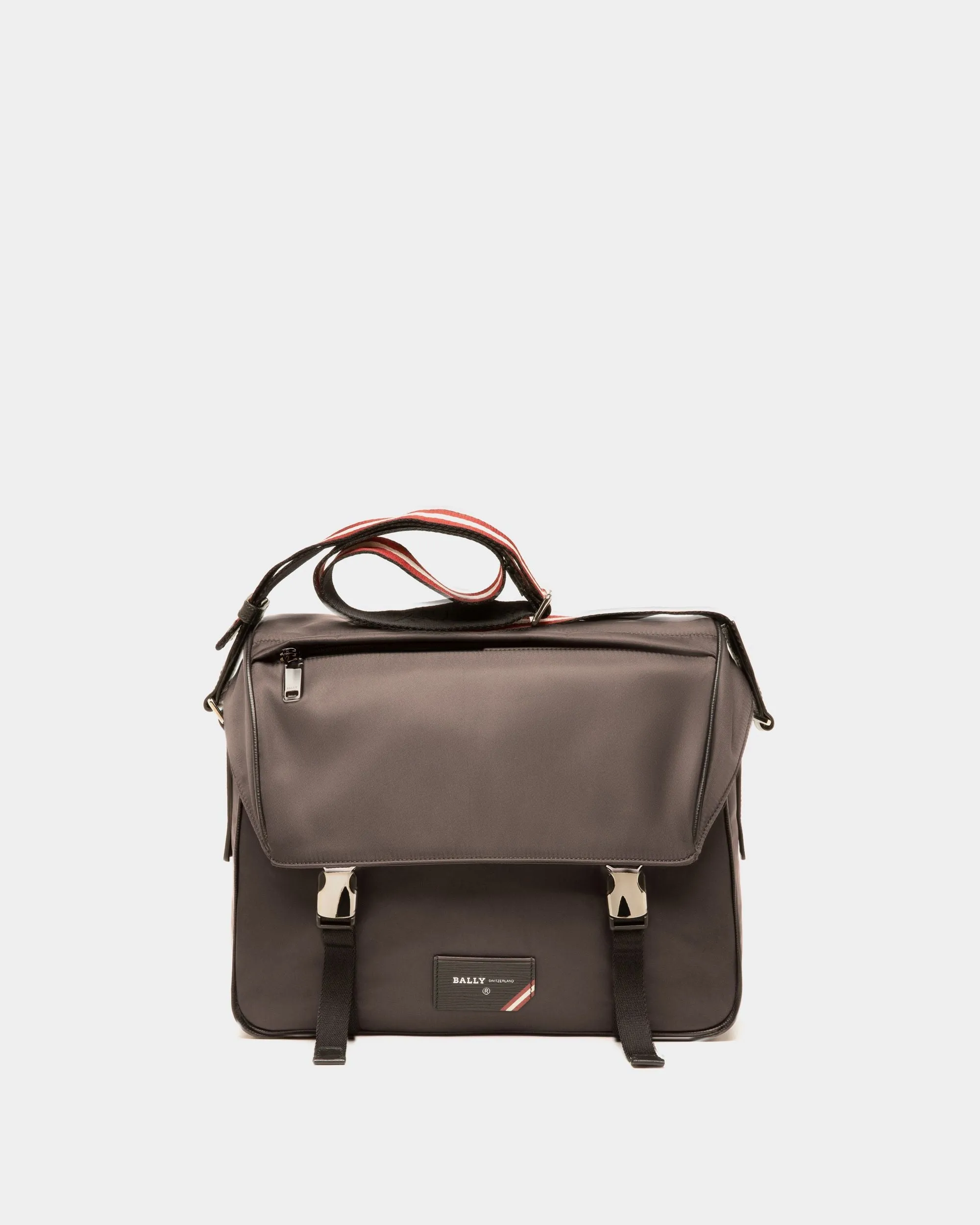 Fabro Recycled Nylon Messenger Bag In Army Green