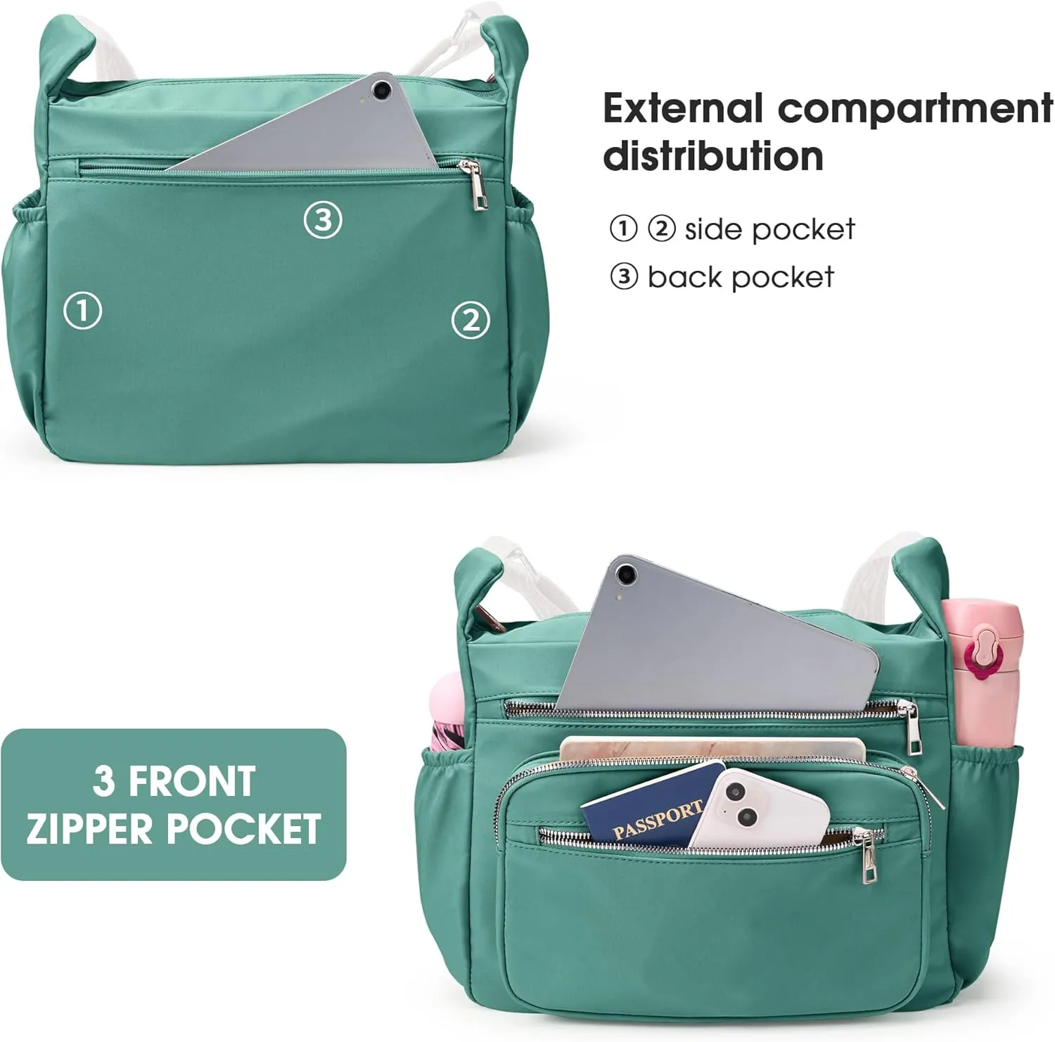 Fancy Forest Tote Bag for Women - Shoulder Handbag Bag with Multiple Pockets, Crossbody Purse for Ladies' Travel, Work