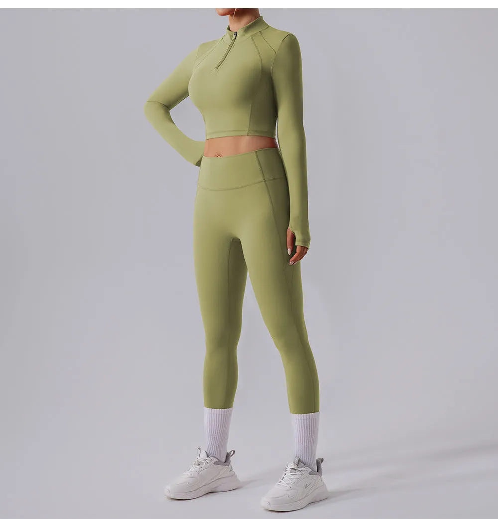 Farah Half Zip Longsleeve Top & Leggings Set