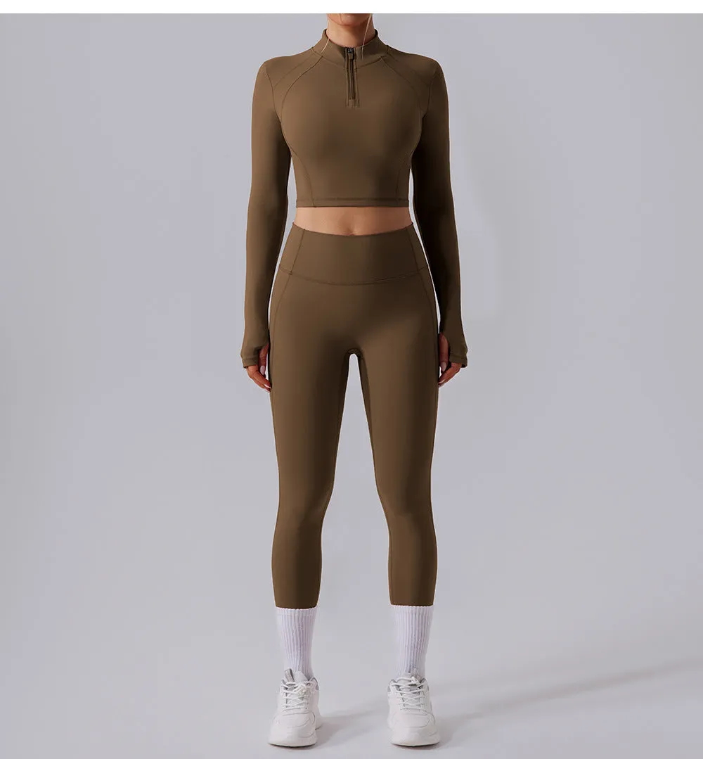 Farah Half Zip Longsleeve Top & Leggings Set
