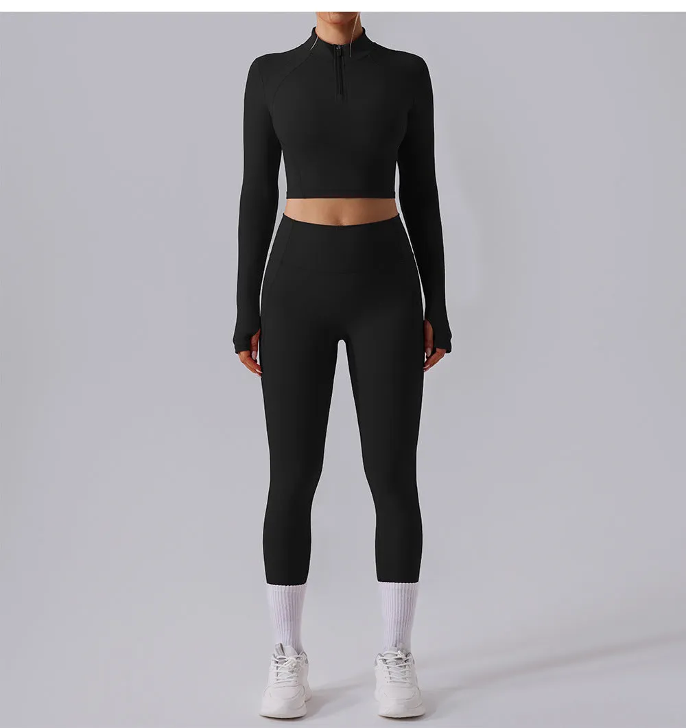 Farah Half Zip Longsleeve Top & Leggings Set