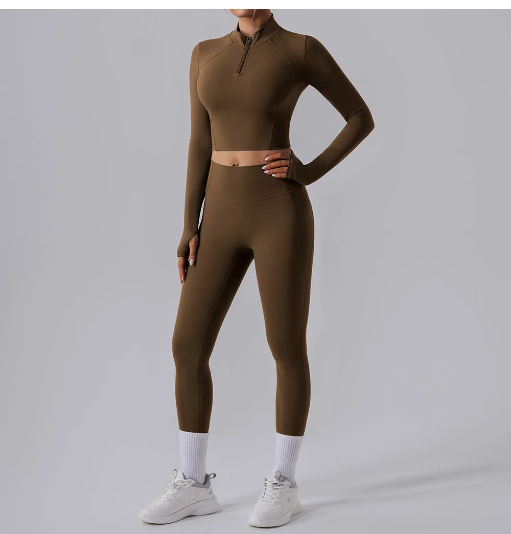 Farah Half Zip Longsleeve Top & Leggings Set