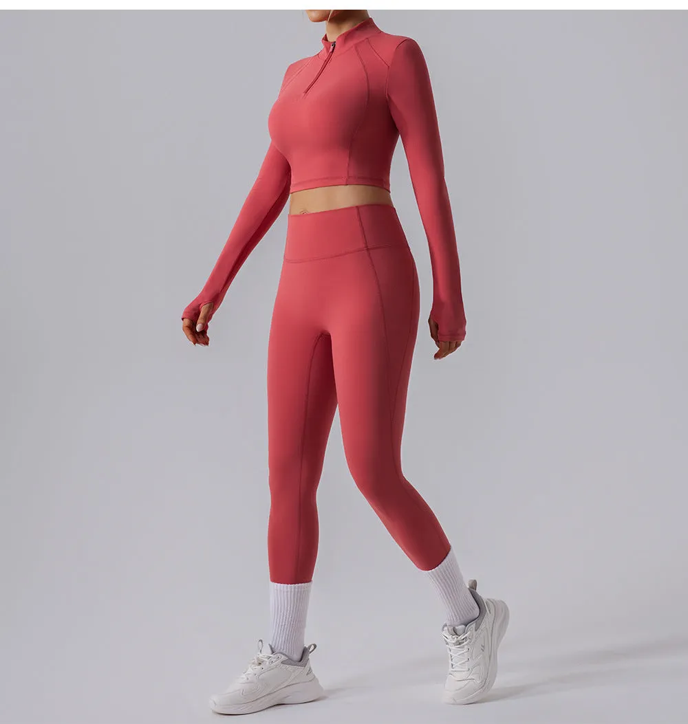 Farah Half Zip Longsleeve Top & Leggings Set