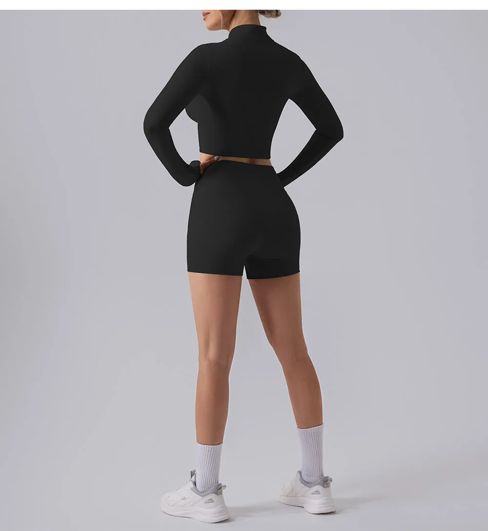 Farah Half Zip Longsleeve Top & Shorts Set