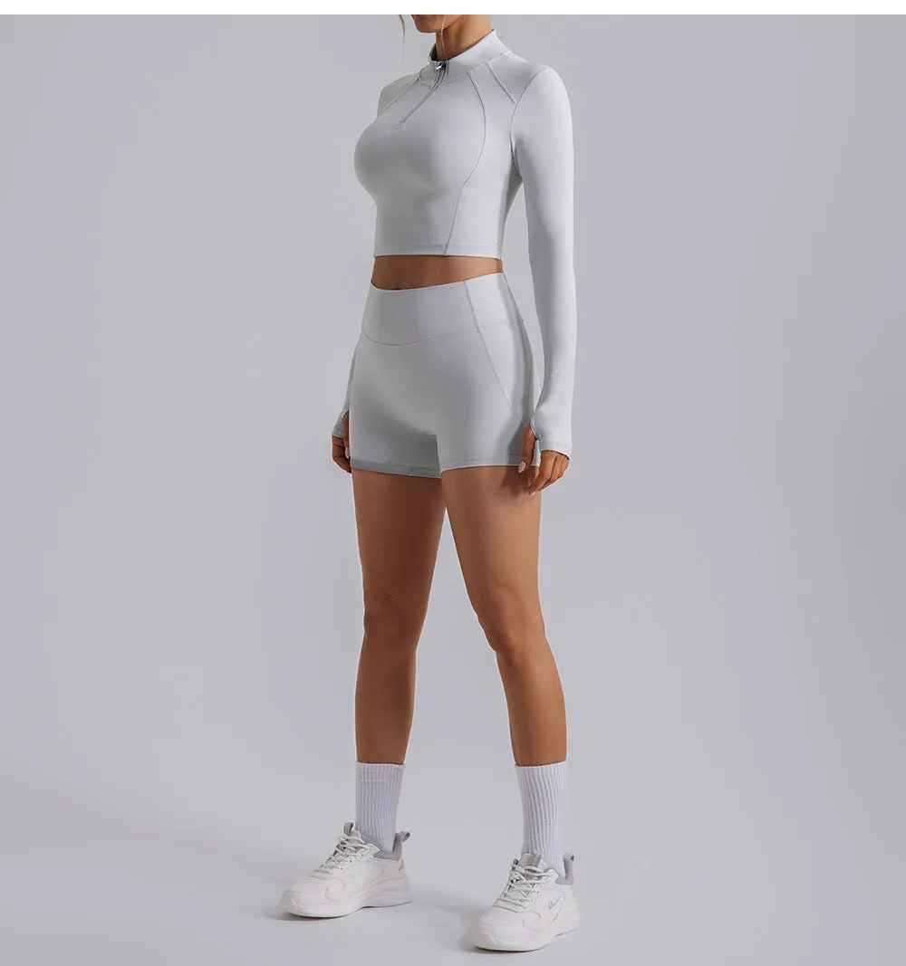 Farah Half Zip Longsleeve Top & Shorts Set