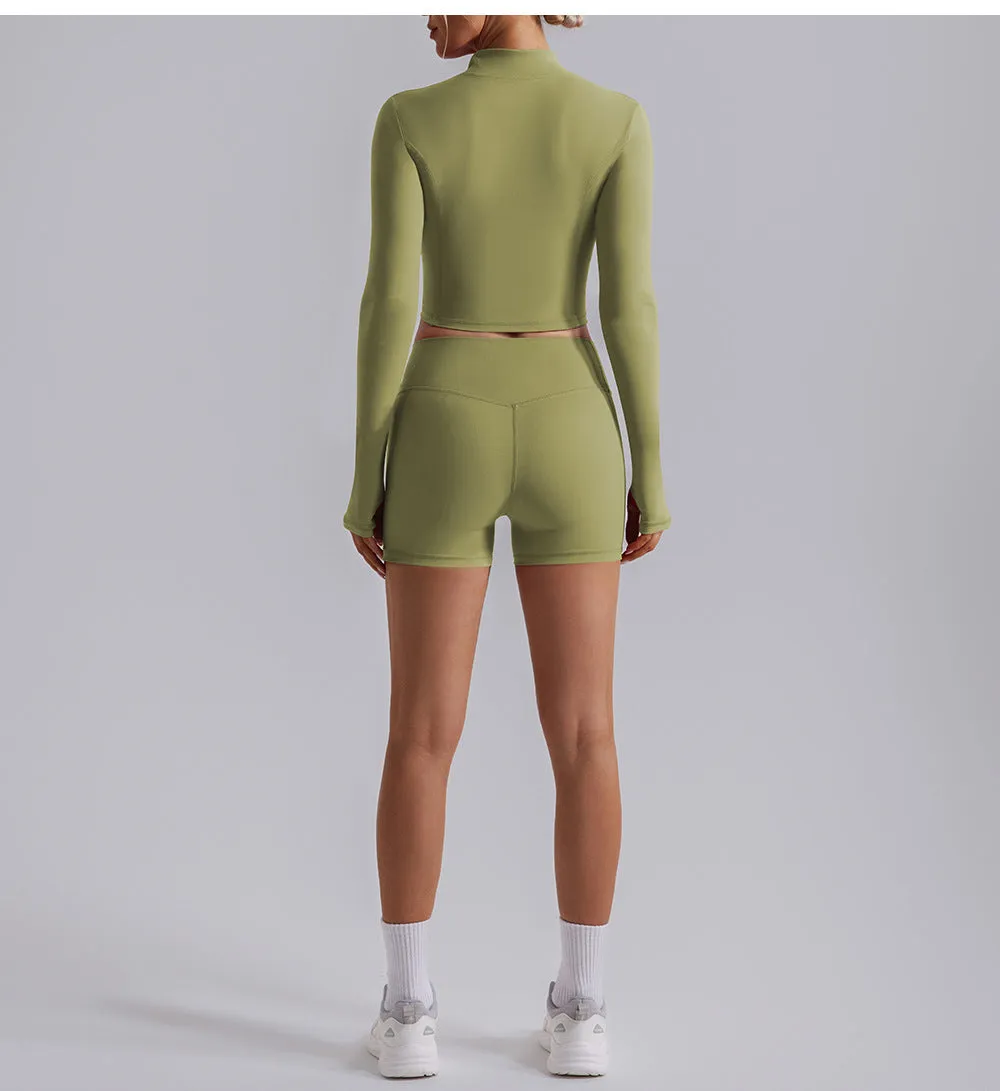 Farah Half Zip Longsleeve Top & Shorts Set