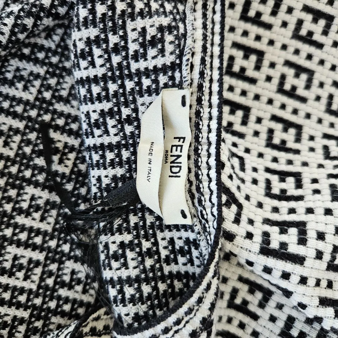 Fendi FF black and white strappy mini dress