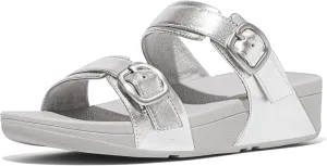 FitFlop Women's Lulu Adjustable Leather Slides Buckle