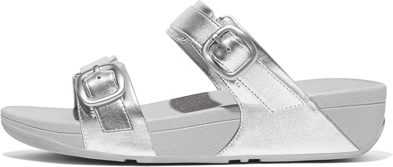 FitFlop Women's Lulu Adjustable Leather Slides Buckle