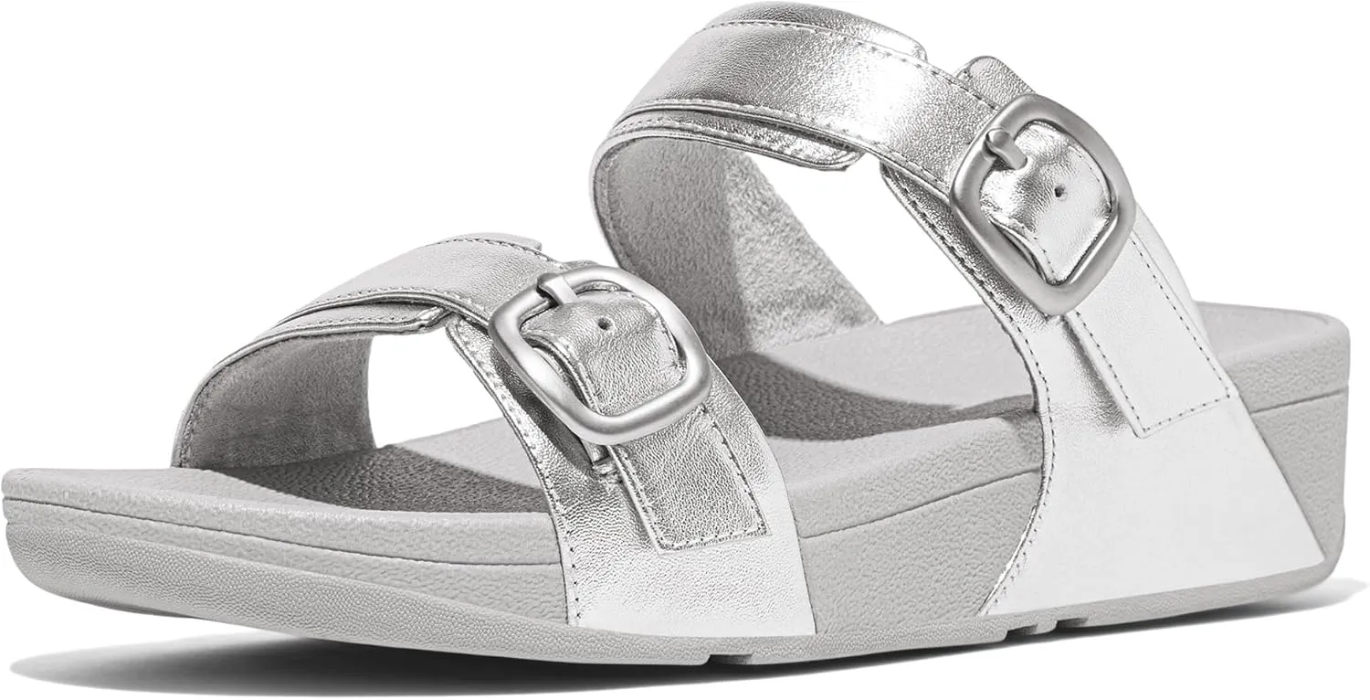FitFlop Women's Lulu Adjustable Leather Slides Buckle