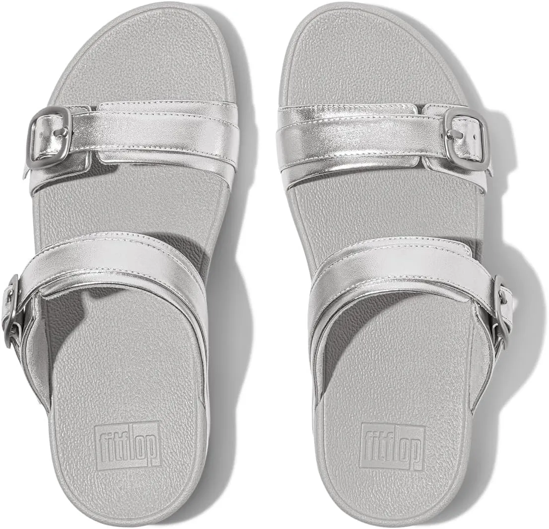 FitFlop Women's Lulu Adjustable Leather Slides Buckle