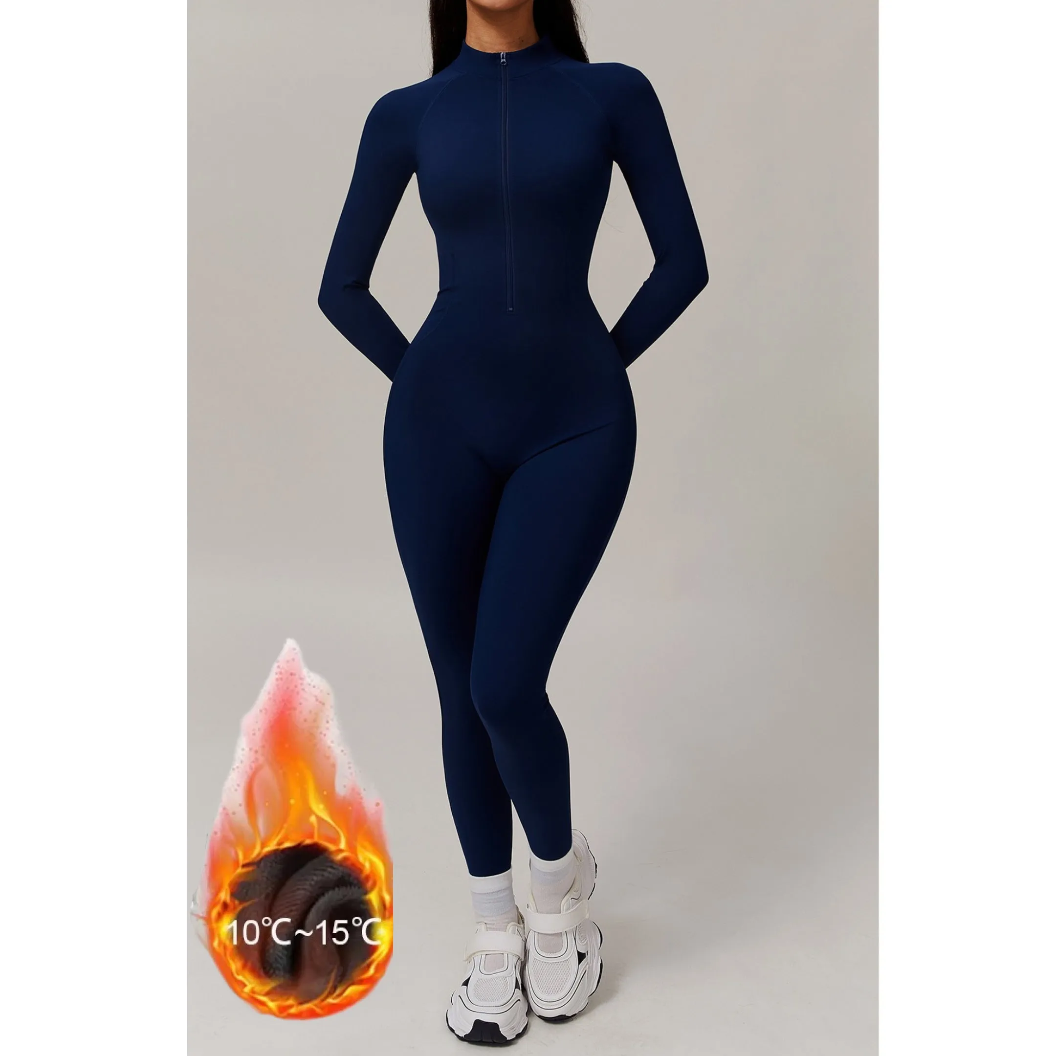 Fleeced Warm Longsleeve Jumpsuit (Size down)